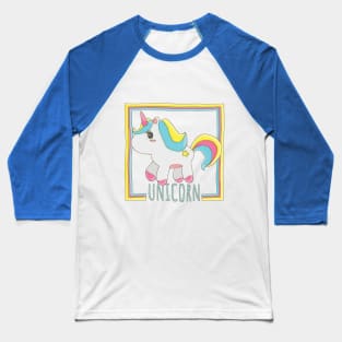 Unicorn Cute Sketch Art Design Two Baseball T-Shirt